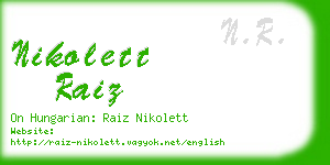 nikolett raiz business card